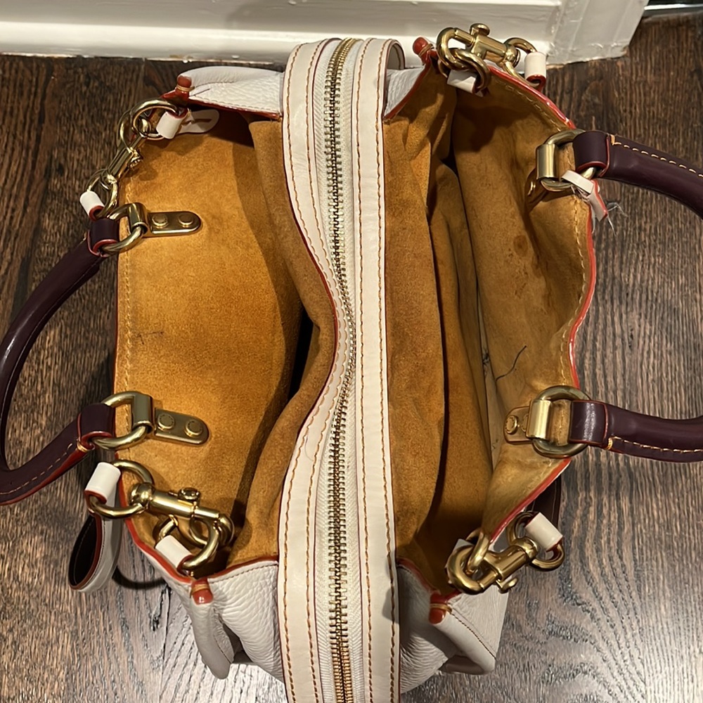 Coach Cream Satchel with Brown Handles and Trim - Picture 3 of 7